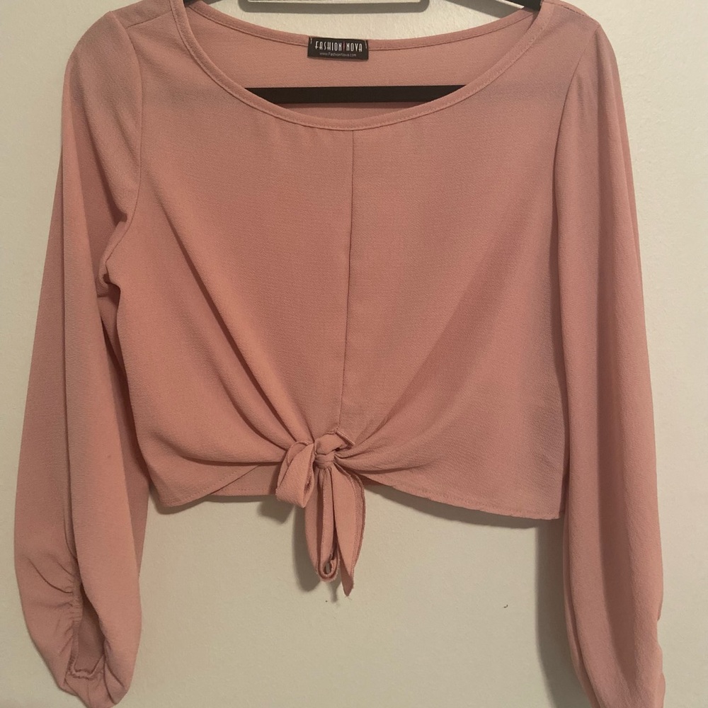 Pink Long Sleeve Blouse